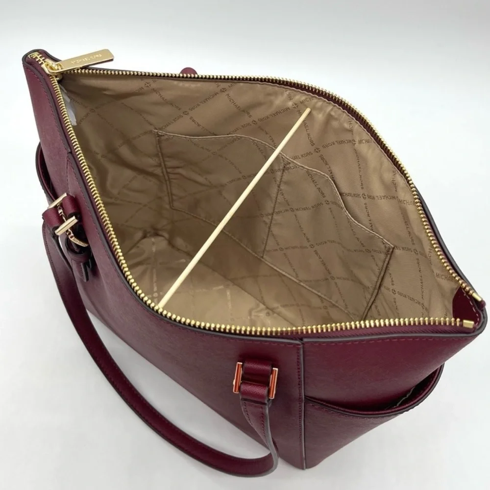 Michael Kors Large Charlotte Tote Bag Dark Cherry